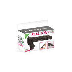 Distributeur Real Body : gode noir réaliste 18cm